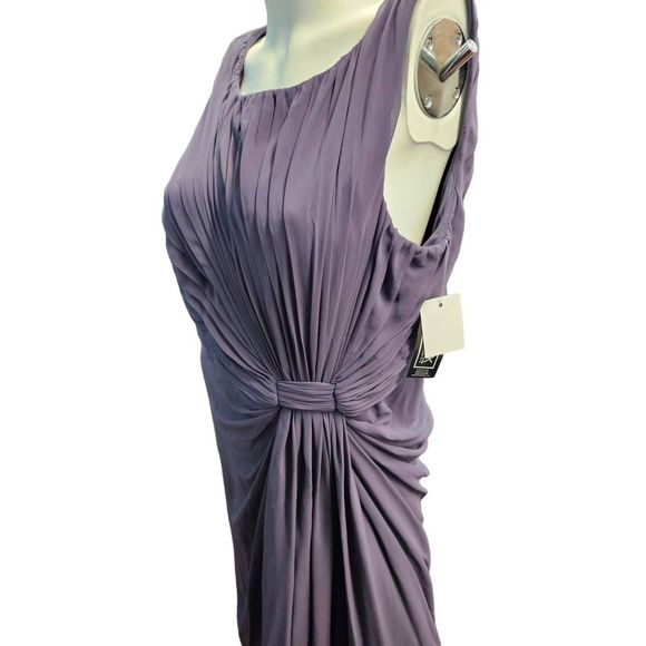 Alex Evenings Purple Chiffon Pleat Maxi Gown Size 16 New With Tags Formal Prom W - Picture 4 of 9